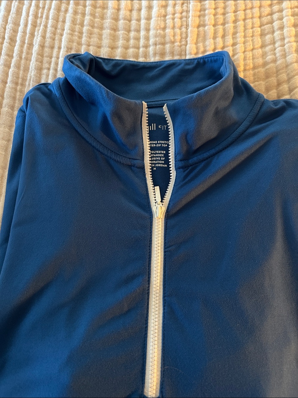 J. Jill Navy Quarter-Zip Top with Golden Zipper - Picture 4 of 6